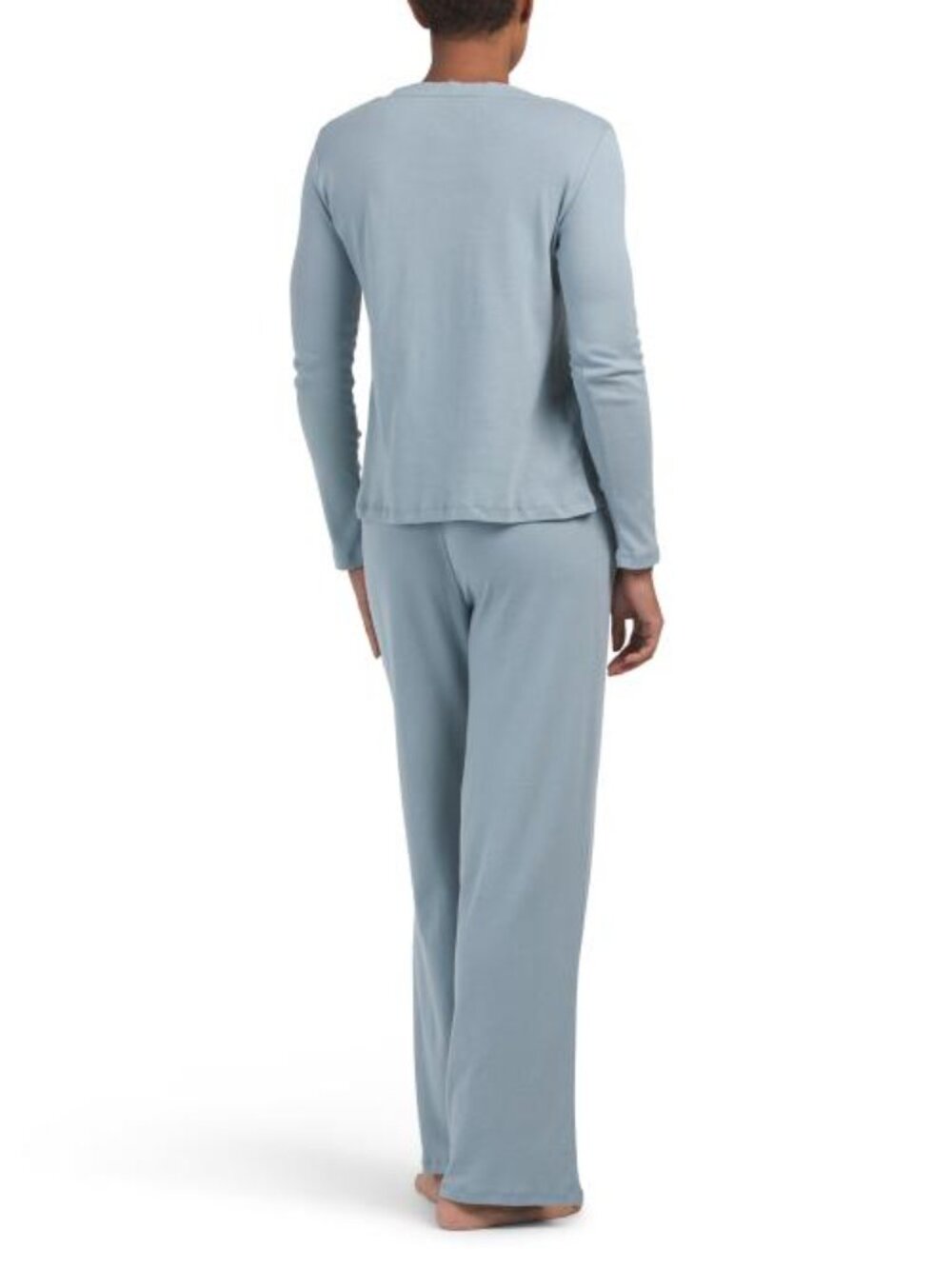 POPPY & CLAY 2pc Organic Cotton V-neck Peace And Hope Pajama Top And Pants Set - Picture 2 of 4
